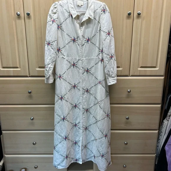 Sezane Cream Maxi Dress with Floral Pattern - Picture 2 of 5
